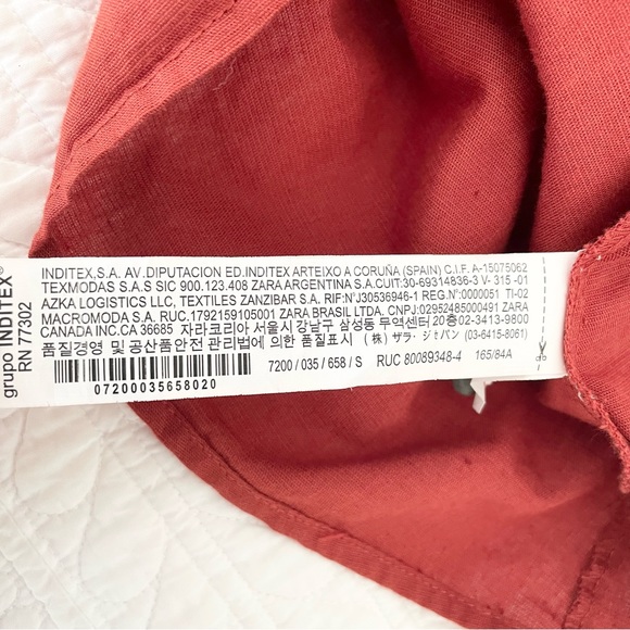 Zara Terracotta Embroidered Button Front Midi Dress - Picture 14 of 15